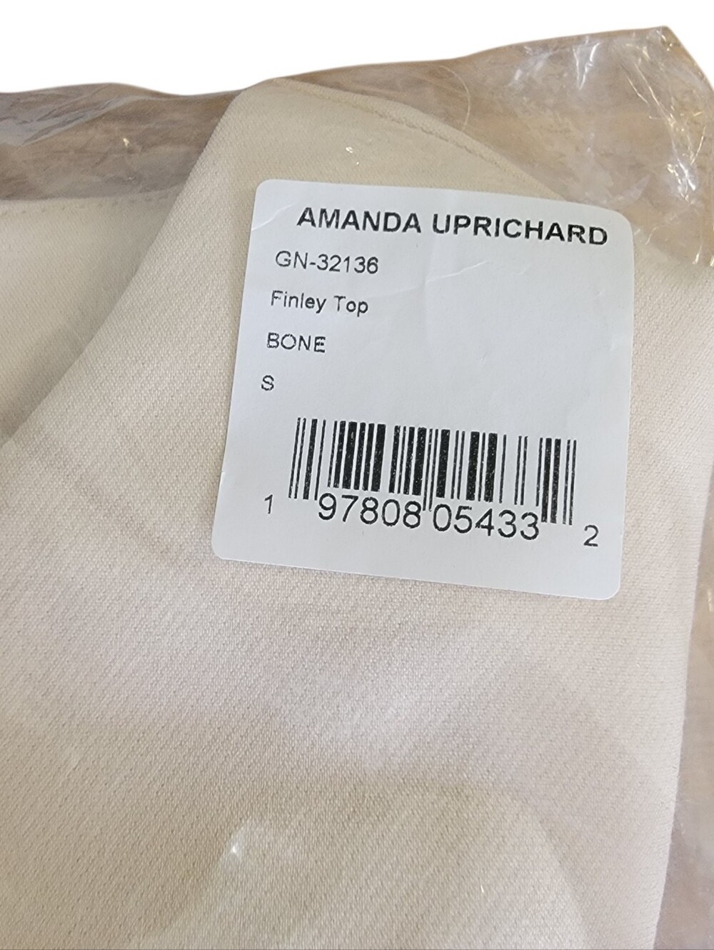 Amanda Uprichard Finkey Short-Sleeve Button Crop Top In Bone